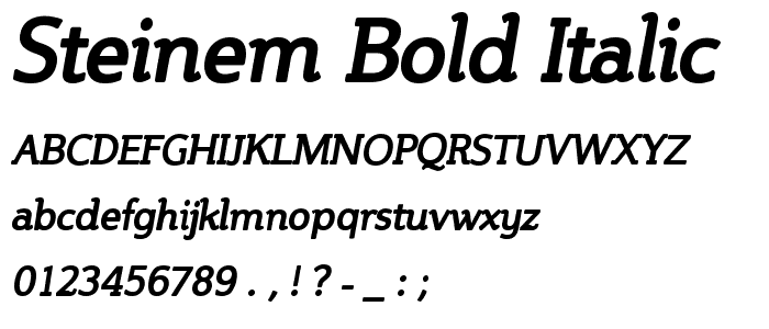 Steinem-Bold Italic font